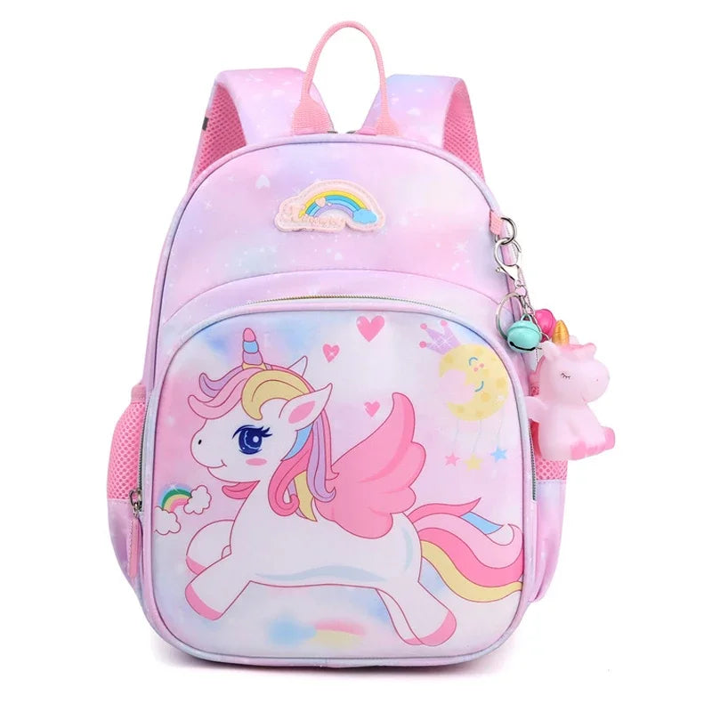 New Unicorn Backpack for Girls - Cartoon Pink Princess School Bag, Kids Satchel for Kindergarten, Mochila Infantil Escolar