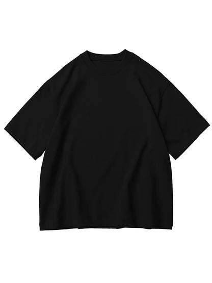 Heavy Cotton Oversized Men’s T-Shirt – 320g Solid Color Drop Shoulder Short Sleeve