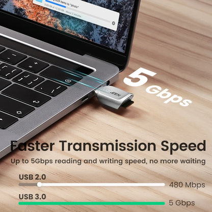 UGREEN USB-C to Micro SD/TF Card Reader – USB 3.0 OTG Adapter for Laptop, PC, Tablet & Phone (Windows/MacOS)
