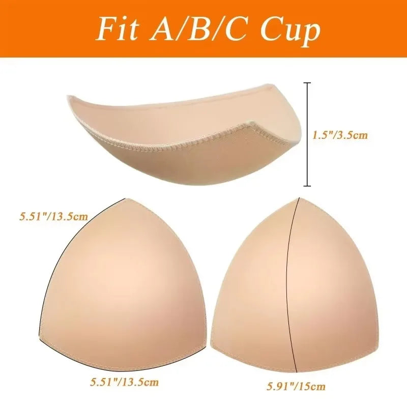 Triangle Push Up Bra Pads for Women – Invisible Bikini & Swimsuit Breast Enhancer Inserts (2–20 Pack)