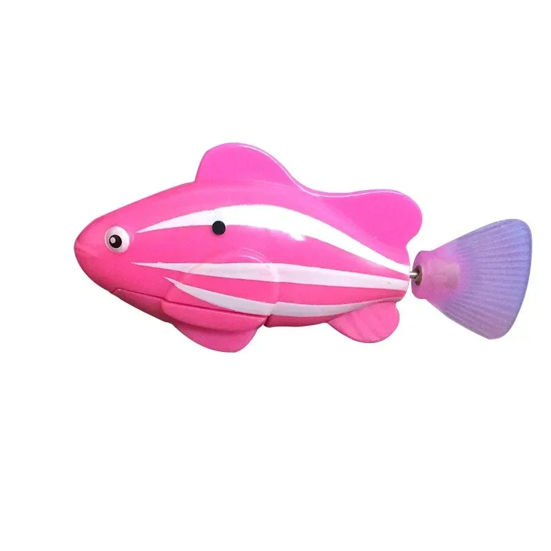 LED Interactive Cat Toy Robot Fish – Glowing Electric Swimming Motion Toy to Stimulate Kitten Hunting Instincts & Playful Exercise