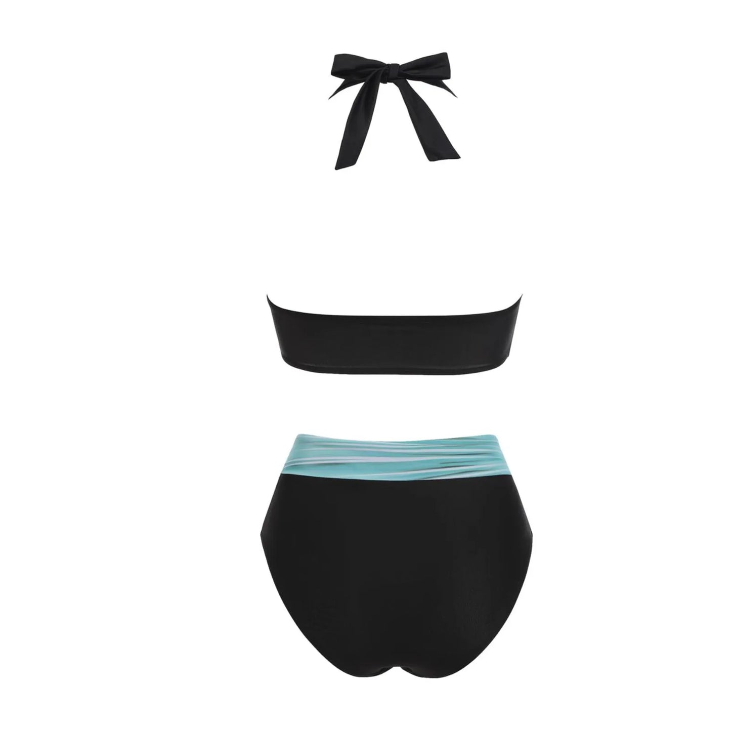 Floral Colour Block High Waist Bikini – Women's Two-Piece Swimsuit Teen Beachwear 2024 Trend