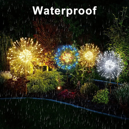 8-Mode Solar Outdoor LED Globe Lamp – Dandelion Fireworks Light with 90/120/150/180/200 LEDs for Garden, Lawn & Holiday Decorations