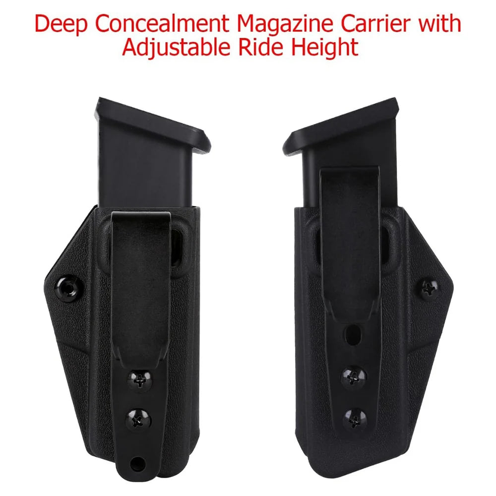 Tactical 2-Pack Magazine Holsters – Ambidextrous IWB/OWB Mag Carriers for Glock 17–45, Right- and Left-Hand Use
