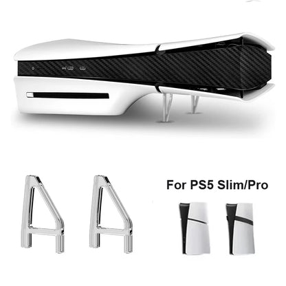 PS5 Slim & PS5 Pro Horizontal Acrylic Stand – Transparent Console Base Holder & Storage Bracket Gaming Accessories