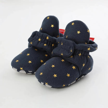 Meckior Baby Socks Shoes – Star Toddler First Walkers Booties, Soft Cotton Anti-Slip Shoes for Boys and Girls
