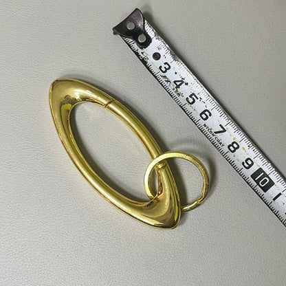 Unisex Essential Belt Icon Carabiner Keychain – Blackout Oval Solid Buckle for Men & Women Bag Accessories