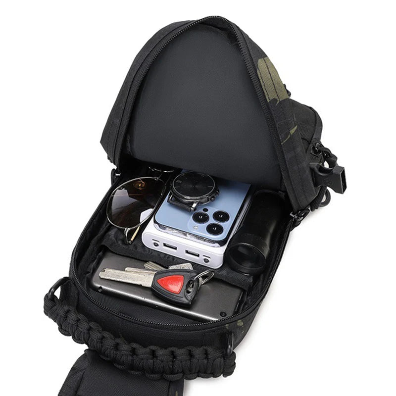 Men’s Tactical Camping Chest Bag – Outdoor MOLLE Sling Shoulder Pack for Hiking, Cycling, Fishing & Climbing