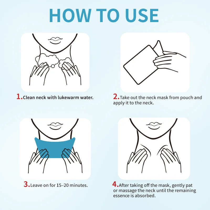 Collagen Neck Mask - Firming, Brightening, Hydrating & Smoothing Anti-Aging Neck Care