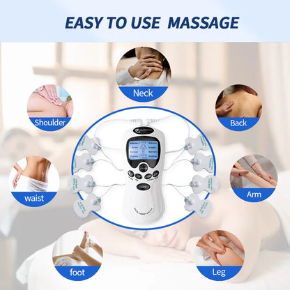 Pulse Massager Tens Acupuncture Machine: Electric Body Massage Instrument - Muscle Stimulator for Neck & Back Relaxation