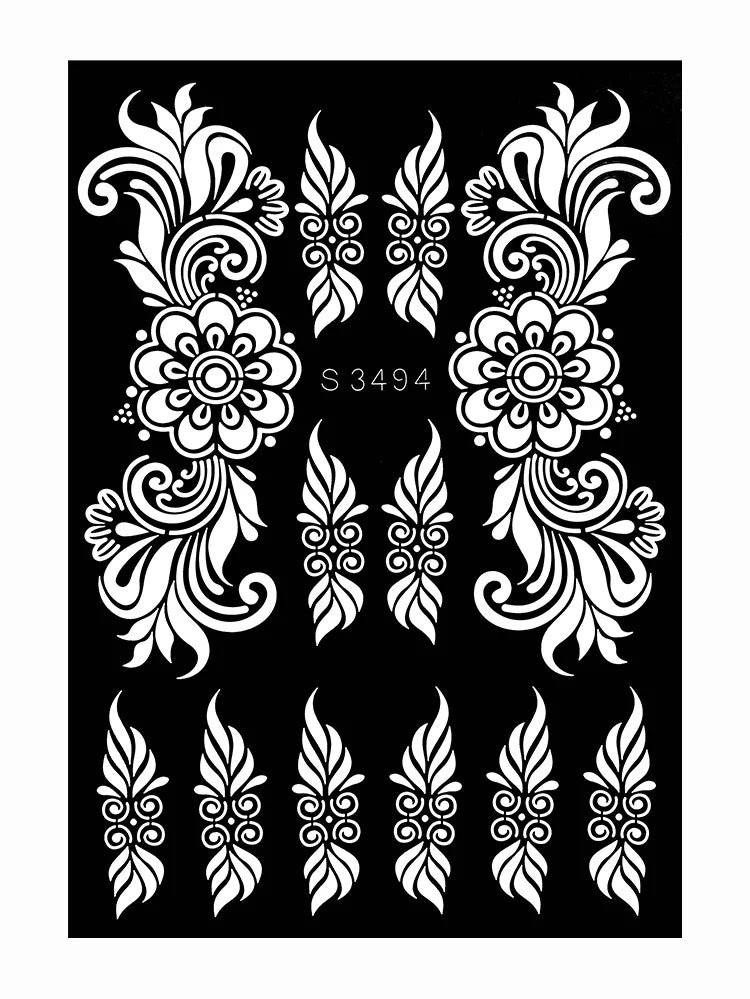 Reusable Henna Stencil Templates for Hand & Body – Floral Tattoo Stencils for Women, Weddings & Festivals Body Art Makeup Tools