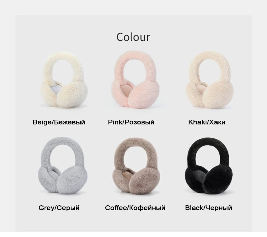 Maikun Thermal Earmuffs for Autumn & Winter - Thickened Cycling Ear Bags Imitation Rabbit Marten Ear Warmers