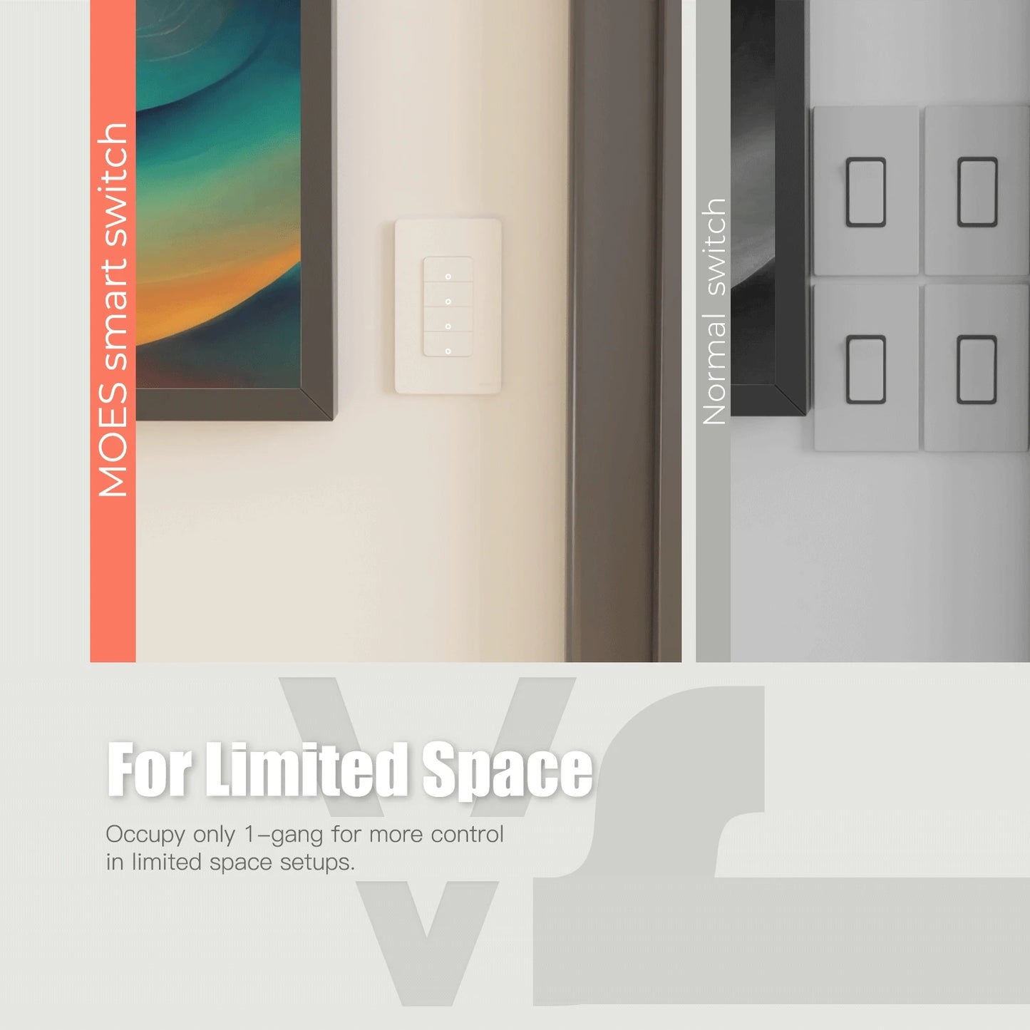 MOES Tuya Wi-Fi Smart Light Switch – US Single Pole Push Button Wall Switch, Alexa & Google Home Compatible, Neutral Wire Required