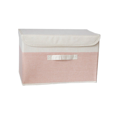 Washable Cotton Linen Folding Storage Box – CD, Toy & Laundry Organizer with Lid