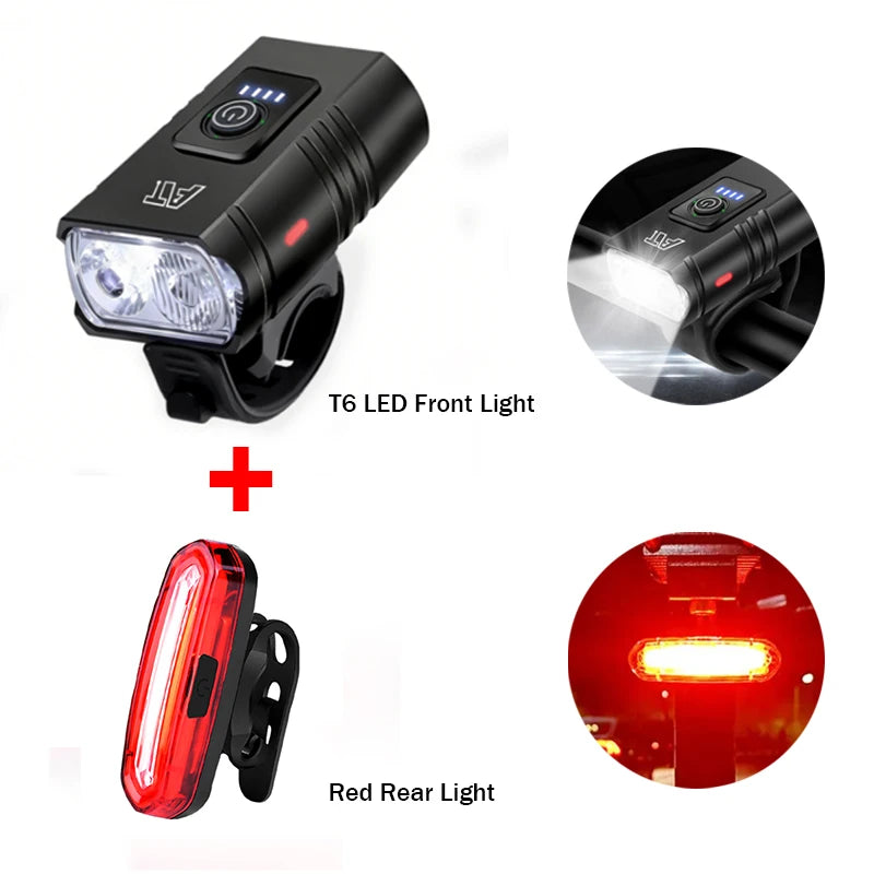 LED Bicycle Front Light - Type-C Rechargeable MTB Road Bike Headlamp, Easy-Install Cycling Accessory