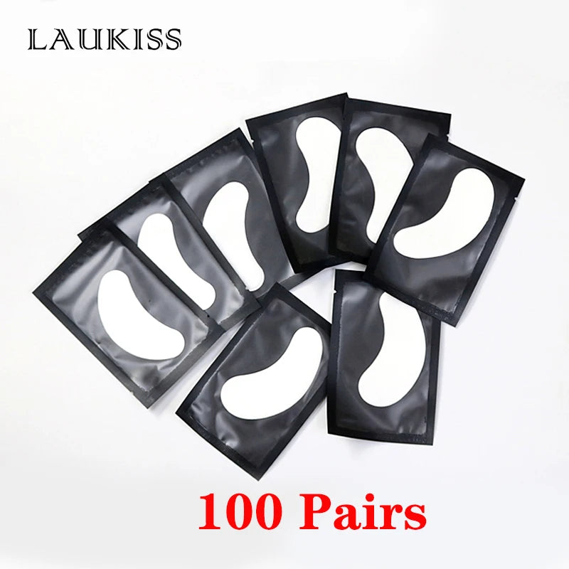 25/50/100 Pairs Hydrogel Eye Patches | Lint-Free Under Eyelash Pads for False Eyelash Application | LAUKISS Paper Stickers