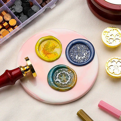 Wax Seal Stamp Kit with Storage Box & Furnace - Craft Supplies for Christmas & Wedding Invitation Decoration
