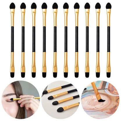 10pcs Double-Head Eye Shadow & Eyeliner Brush - Fashion Sponge Stick for Lip & Eyebrow Makeup Tools