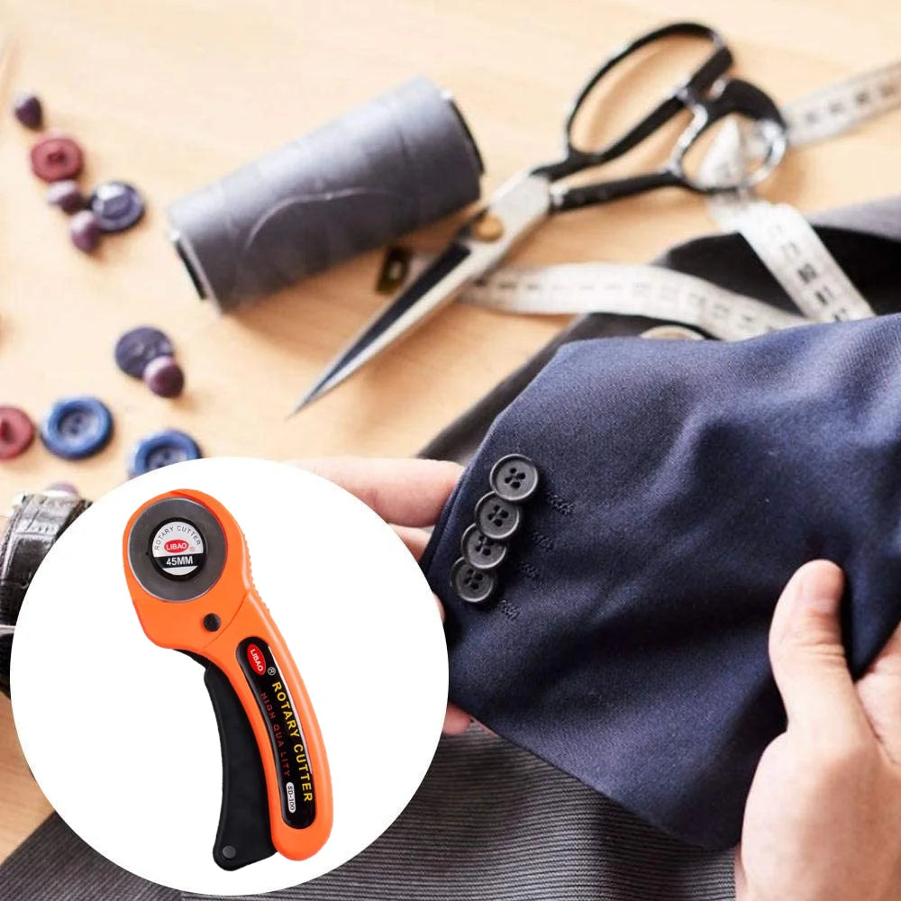 45mm Rotary Cutter Set – Ergonomic Leather & Fabric Cutting Tool for DIY Sewing, Quilting & Craft Projects