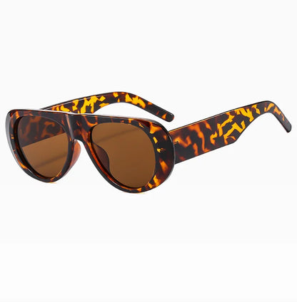 Fashion Retro Oval Large Frame Sunglasses — Minimalist Design UV-Resistant Eyewear for Women
