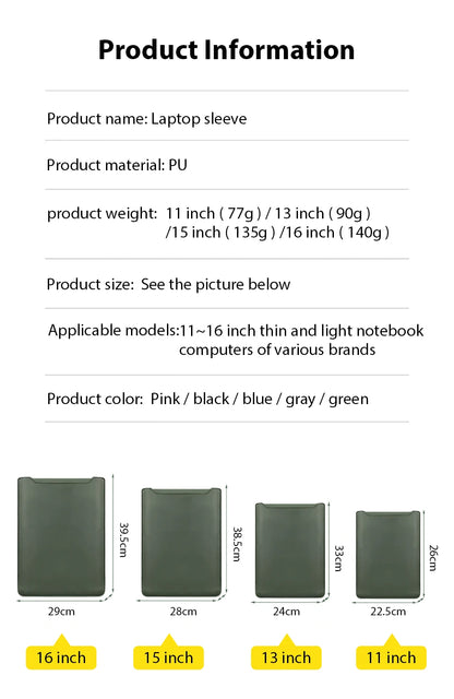 Laptop Sleeve Bag for Apple MacBook, Lenovo, Huawei, Xiaomi, ASUS – 11-16 Inch Notebook & iPad 12.9 Cover Case