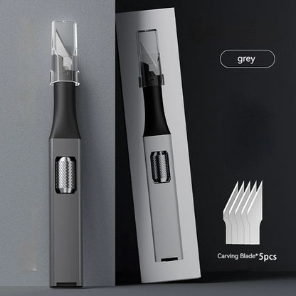 DIY Pen Carving Knife - 5 Interchangeable Horseshoe Art Blades Craft Cutting Tool