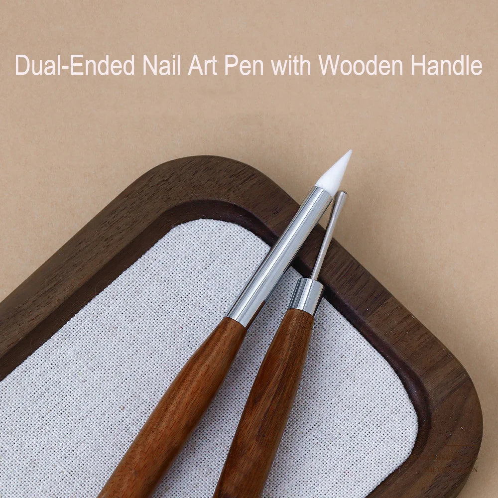 Double-Ended Nail Art Brush - Silicone Carving, Painting & Gel Polish DIY Manicure Tool