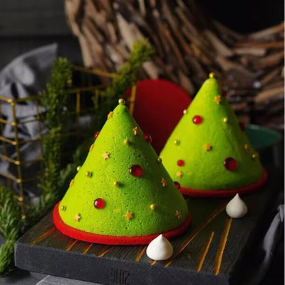 Christmas Silicone Cake Molds — Tree, Snowflake & Hat Shapes for Mousse, Chocolate & Holiday Baking