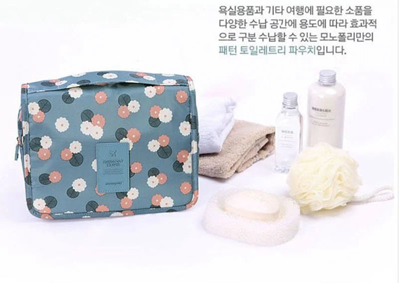 Waterproof Hanging Travel Makeup Bag – Bathroom Cosmetic Organizer for Men & Women