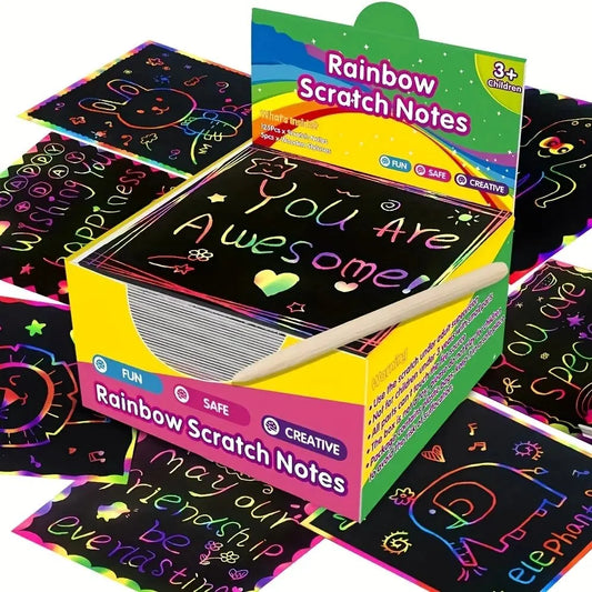 Dazzling Scratch Painting Kit – Parent-Child Interactive Handmade Art & Note Cards