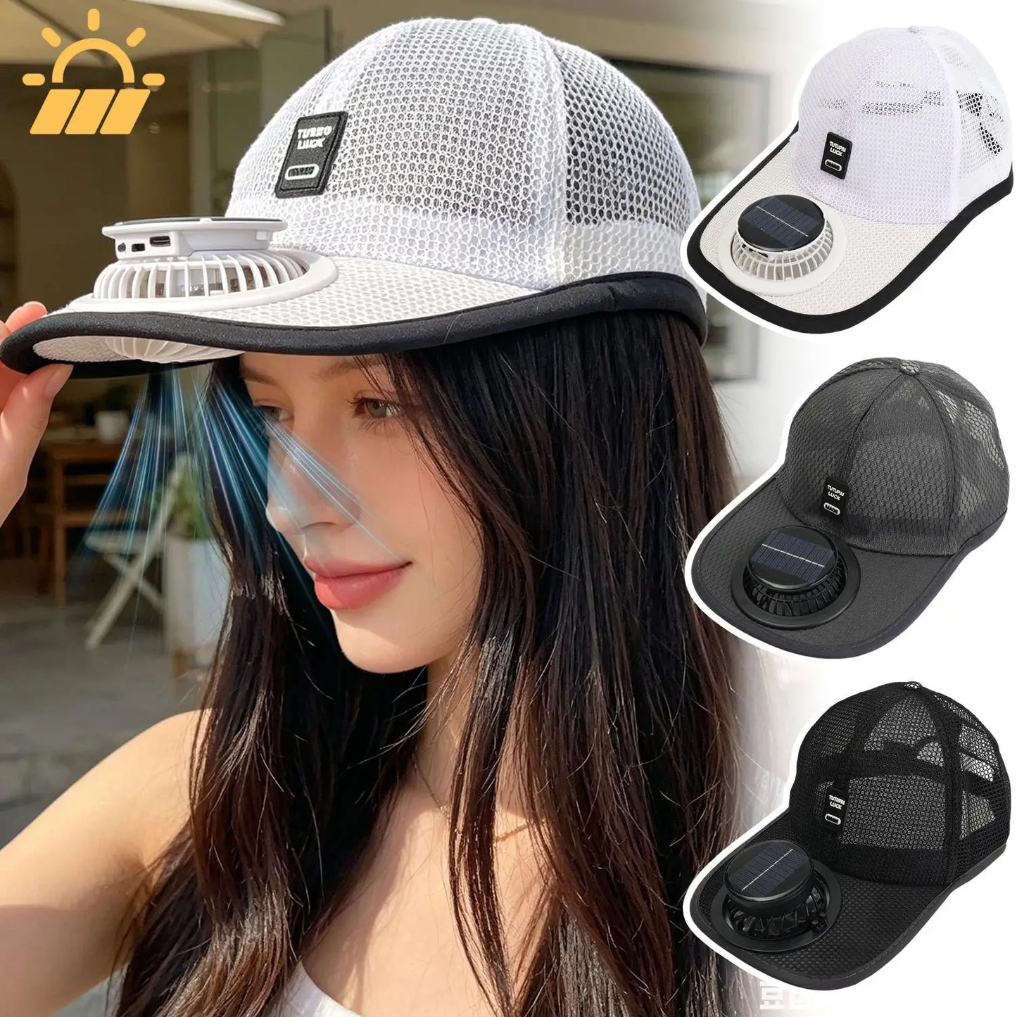 USB Fan Baseball Cap - Breathable Mesh Sun Protection Hat for Outdoor Summer Activities