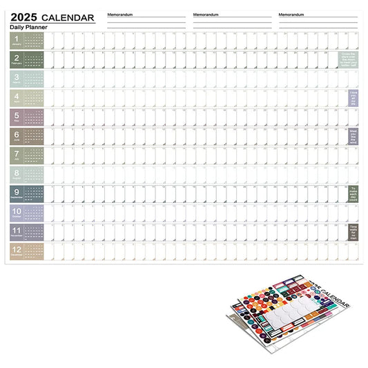 2025 2024 Large Wall Calendar Planner Sheet – Kawaii To-Do List & Schedule Organizer for Office & Home