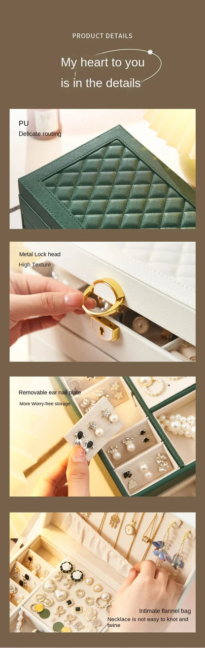 High-End Multi-Layer Jewelry Box – Large Capacity Drawer Organizer for Earrings and Accessories