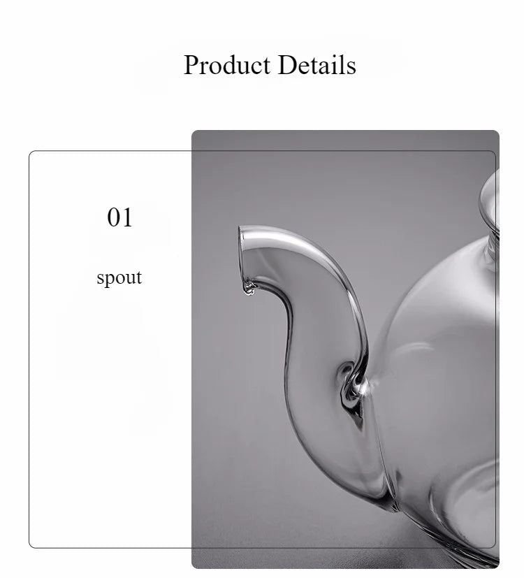 400ml/1000ml Heat-Resistant Glass Teapot – Kung Fu Teaware Set with Tea Strainer for Puer, Oolong, Barley