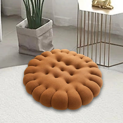 Biscuit-Shaped Decorative Cushion – Comfy Seating Pillow for Balcony & Gift Idea