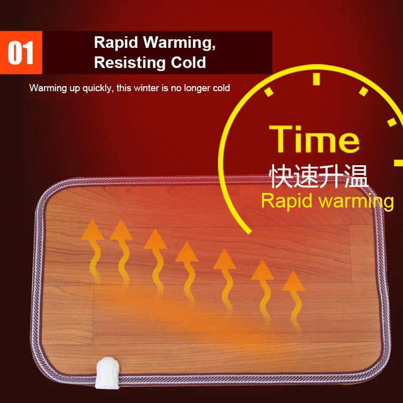 220V Electric Heating Foot Mat - Winter Warm Feet Heater Pad for Home and Office, Thermal Leather Household Floor Heater