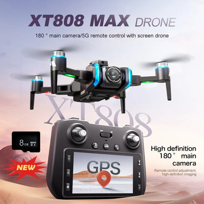 New XT808 Folding Drone – 5G Optical Flow GPS, WIFI Transmission, Professional Aerial Camera Quadcopter Toy Gift