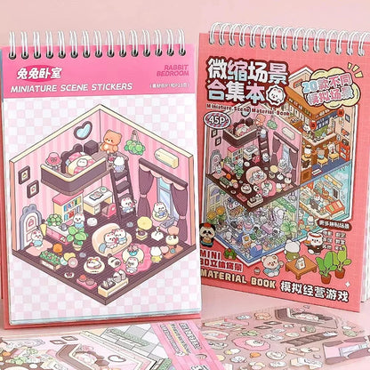 NEW 20Pcs 20-in-1 Cartoon Landscape Sticker Book – DIY 3D Pocket Cabin Scene Stickers for Kids Gift