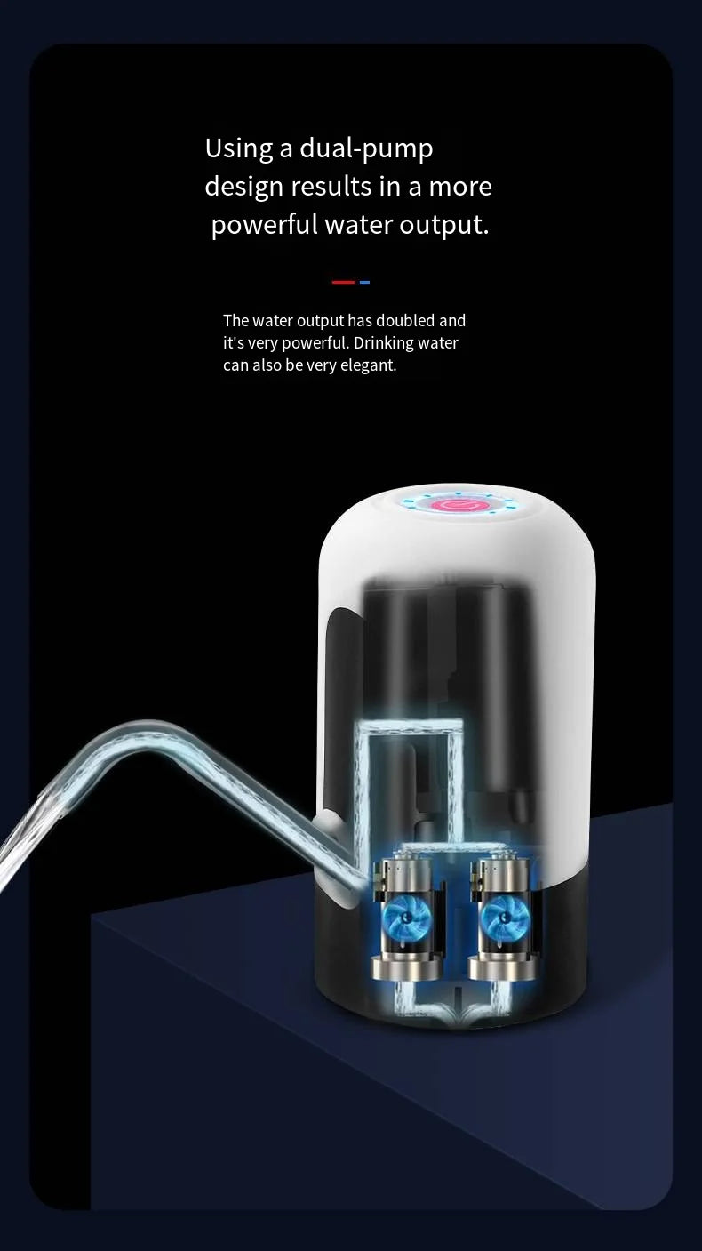 Portable Electric Water Pump - Large Battery Capacity Rechargeable Pump with One-Touch Easy Operation