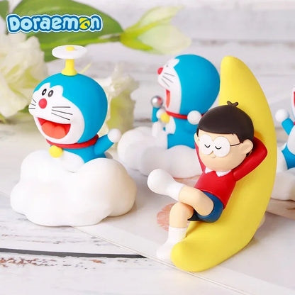 Doraemon Night Tour Starry Sky Anime Figure – Kawaii Cartoon Model Toy Car Ornament & Desktop Decor, Birthday Gift Collectible Doll