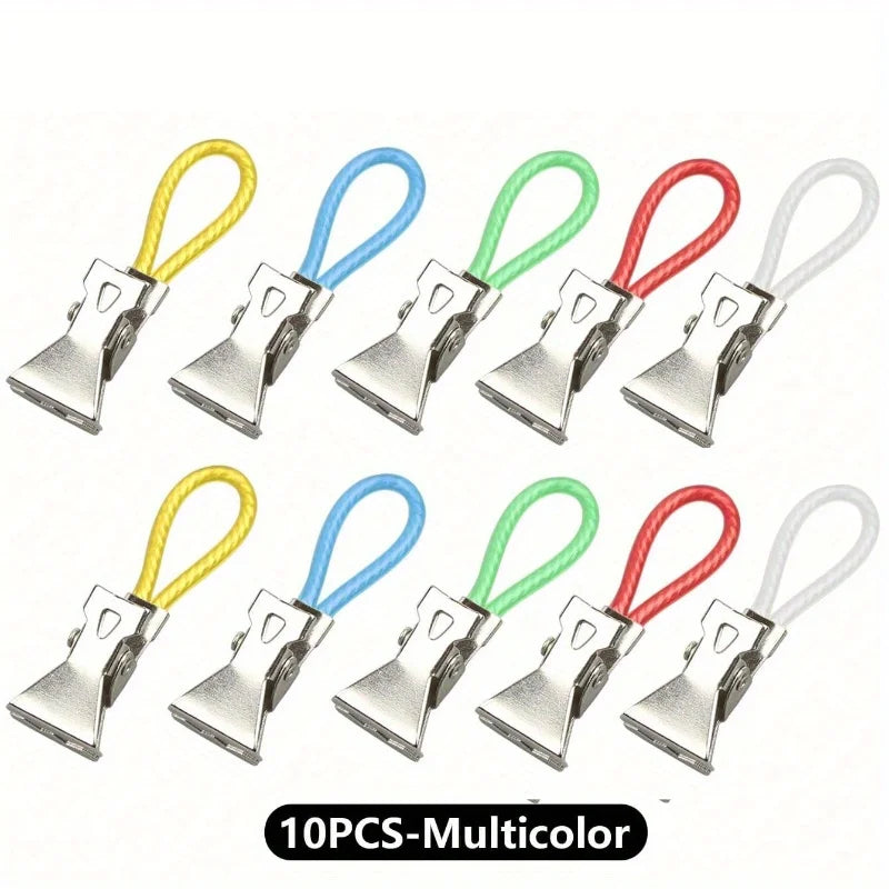 Towel Hanging Clips - 5/10PCS Colorful Metal Hooks for Kitchen & Bathroom Organization