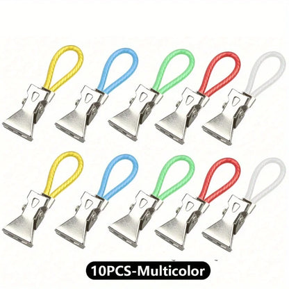 Towel Hanging Clips - 5/10PCS Colorful Metal Hooks for Kitchen & Bathroom Organization