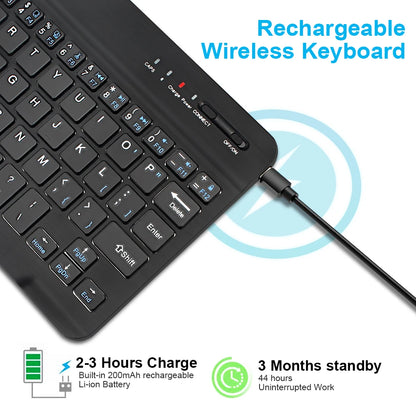 Bluetooth Wireless Mini Keyboard - Rechargeable Portable Keyboard for Laptop Tablet iPad Android iOS