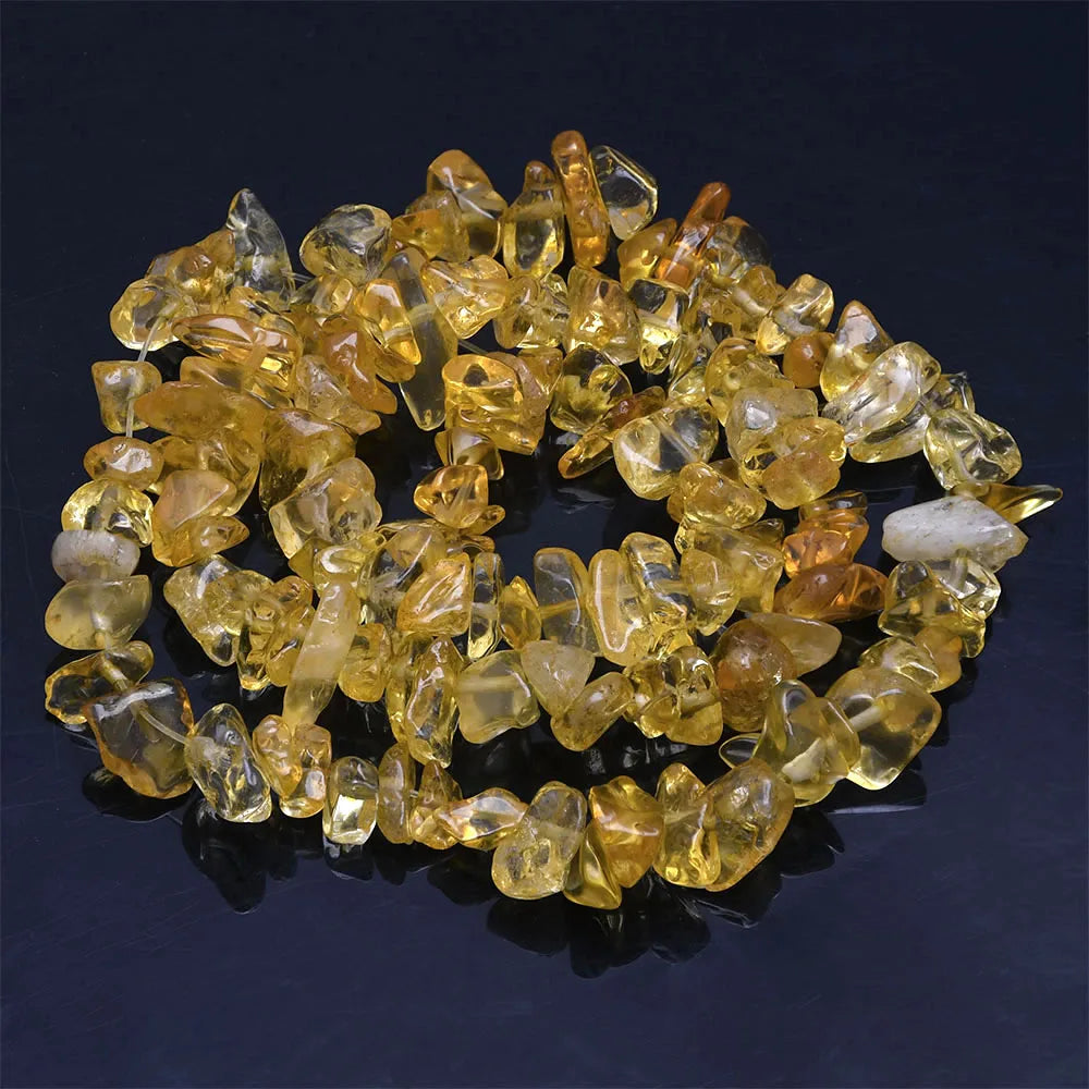 16 Inch Natural Stone Chip Beads - 5-8mm Irregular Crystal Agate Gravel Beads for DIY Bracelets & Jewelry Making