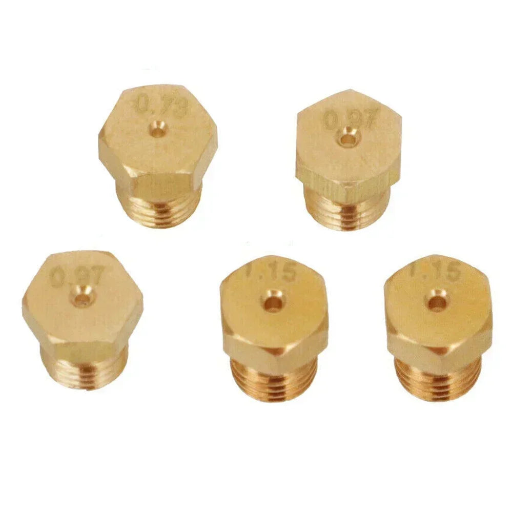 5-Piece Gas Burner Jet Conversion Kit - M6 x 0.75 LPG & Natural Gas Nozzles
