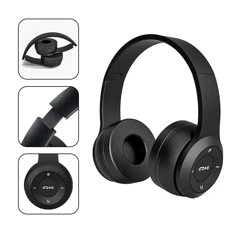 2025 New Stereo P47 Bluetooth Headset – Wireless 5.0 Sports Gaming Headset, Folding Design for iPhone & Xiaomi