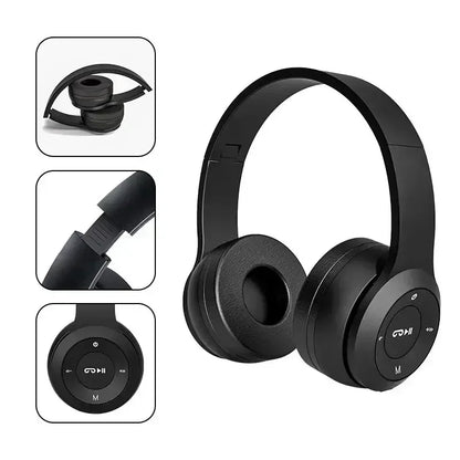 2025 New Stereo P47 Bluetooth Headset – Wireless 5.0 Sports Gaming Headset, Folding Design for iPhone & Xiaomi