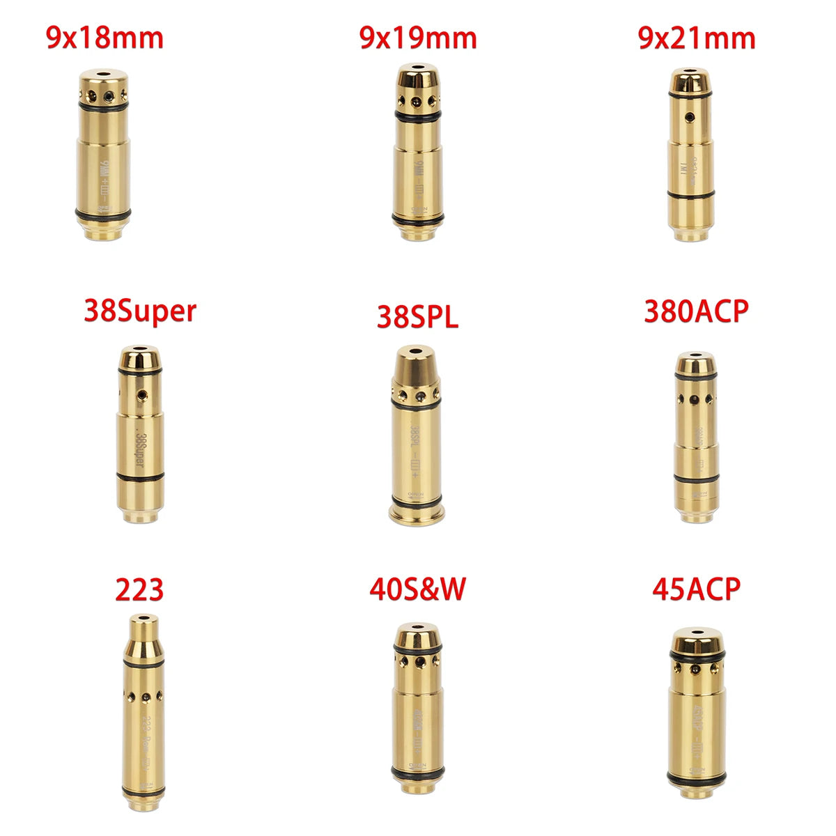 Red Dot Laser Training Bullet Switch Cover — Cartridge Boresighter for .223Rem, .380ACP, .40S&W, 9x19mm Taurus G2C Trainer