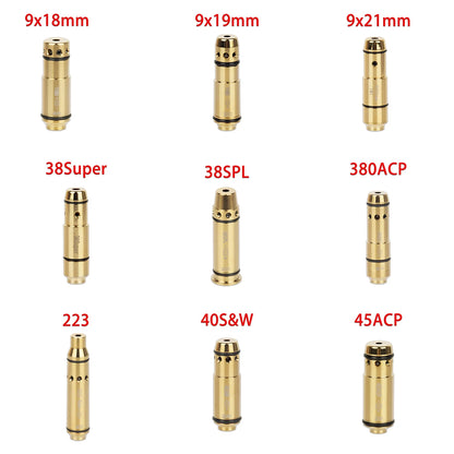 Red Dot Laser Training Bullet Switch Cover — Cartridge Boresighter for .223Rem, .380ACP, .40S&W, 9x19mm Taurus G2C Trainer