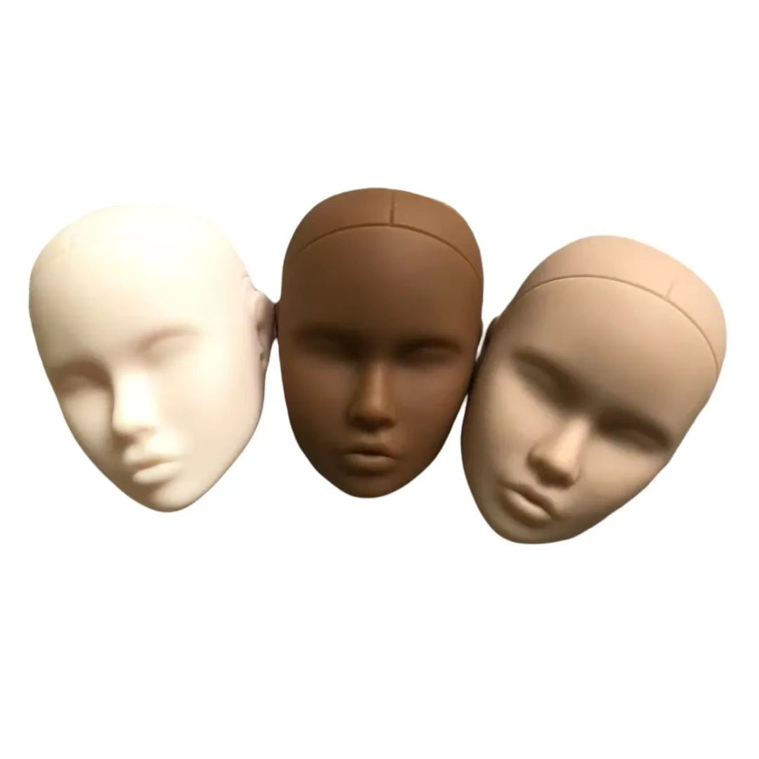 Poppy Blank Face Doll Heads — 1/6 DIY Crafting Parts in Super White, Coffee, Pink & Beige Skin for Doll Making